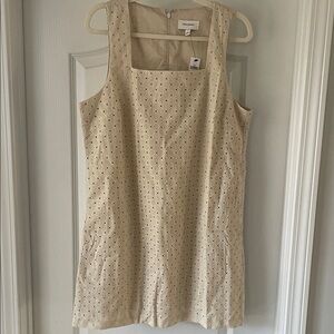 Banana Republic Cream Sleeveless Eyelet Dress